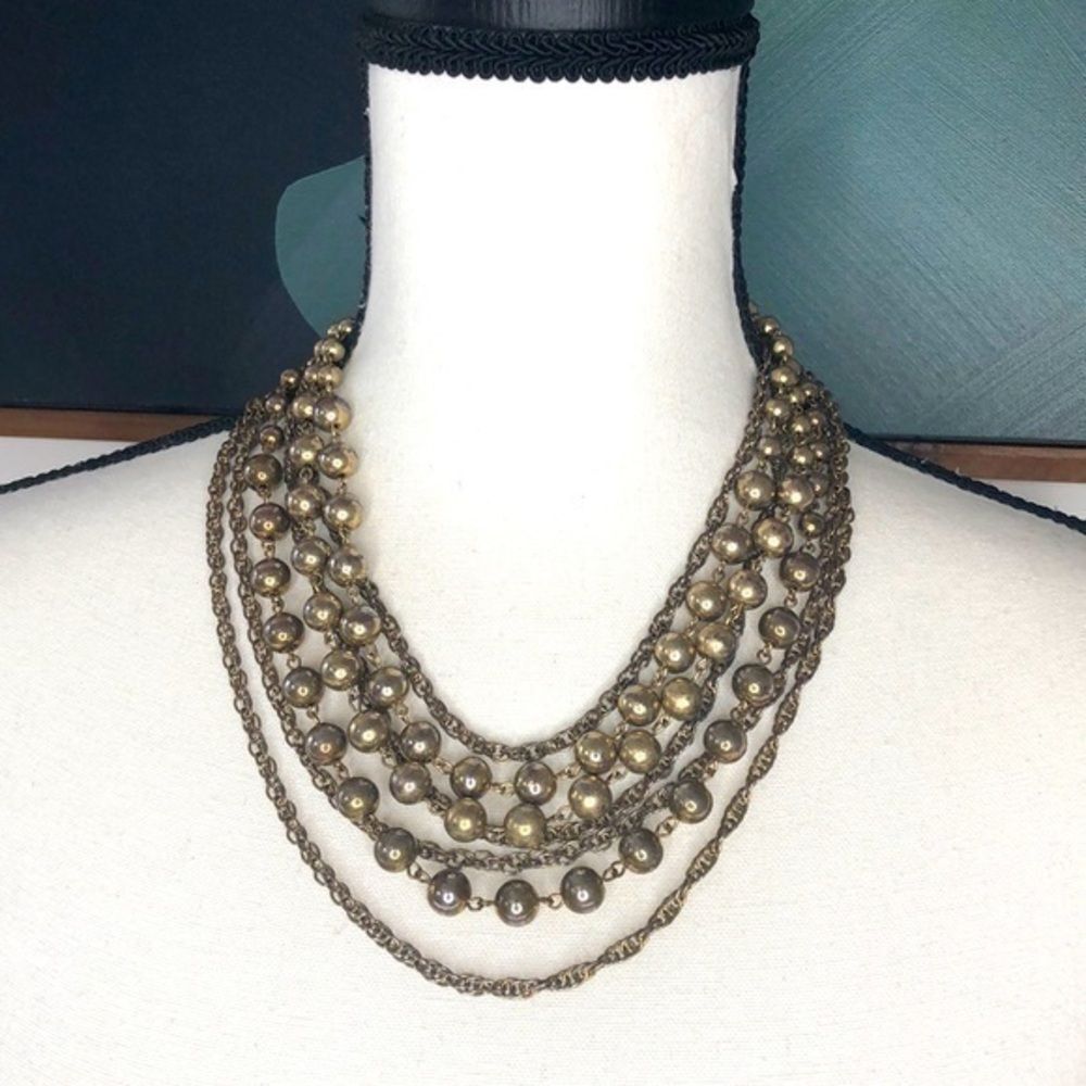 Vintage cascading chain necklace